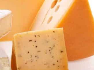assorted cheeses on a white surface