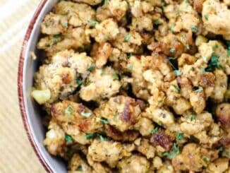 low sodium homemade Italian sausage in a bowl