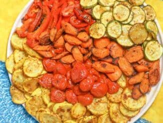 roasted vegetables on a platter
