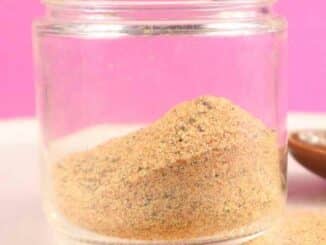salt free seasoning blend in glass jar