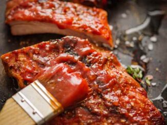 BBQ Ribs brushed with bbq sauce