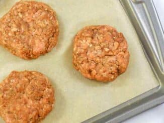 sausage patties on tray