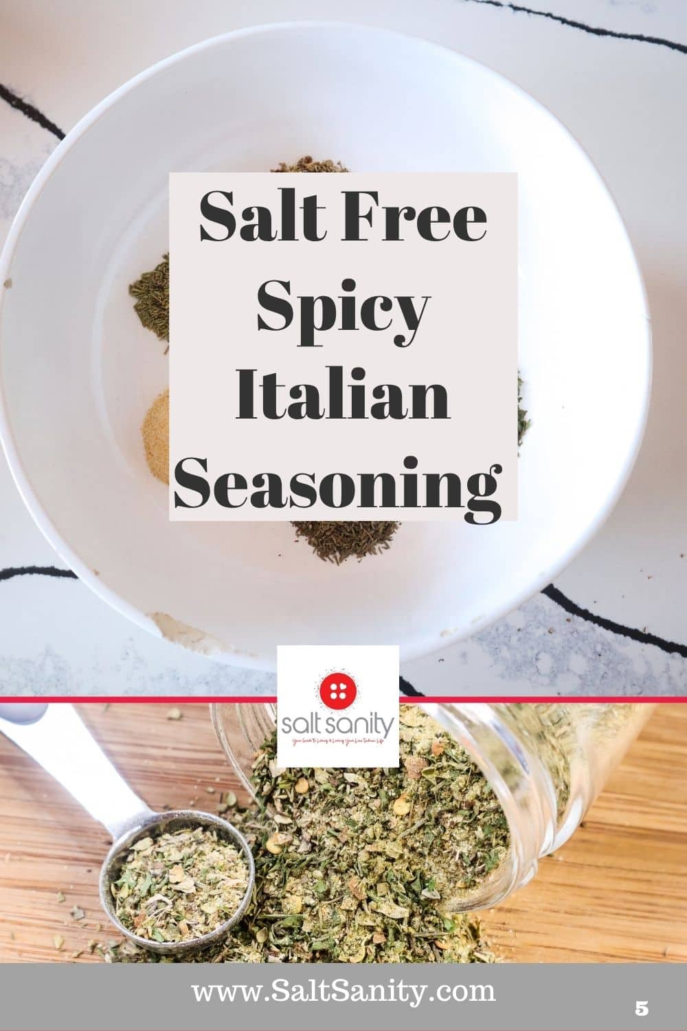pin with seasonings on cutting board