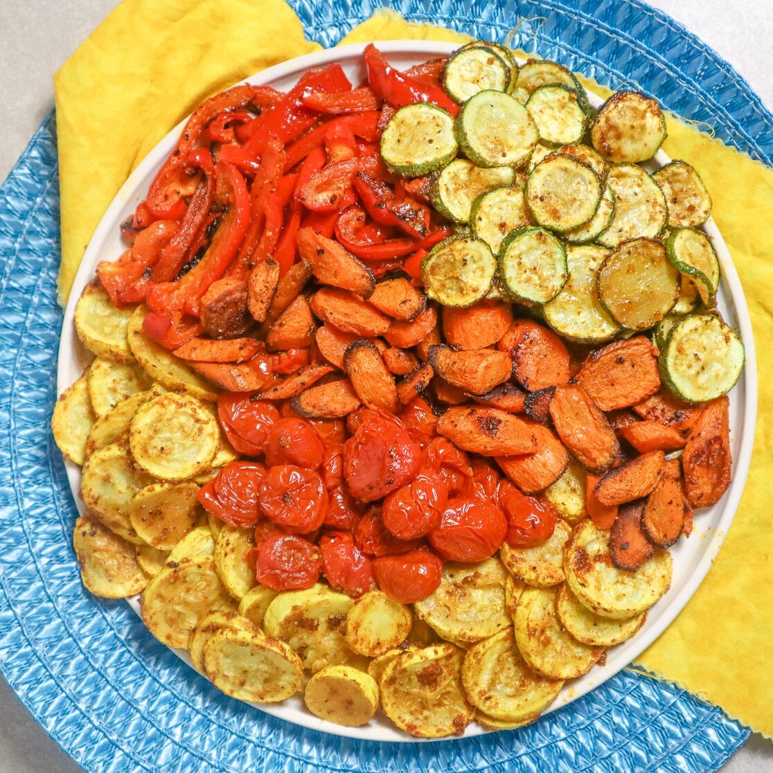 roasted veggies on a platter